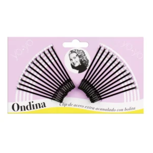 Eurostil Acanalado Clips Acero Con Bolita Negra 50mm Pack 1un